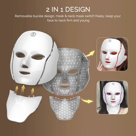 LED Red Light Therapy Mask 7 Colours 192 LED piece