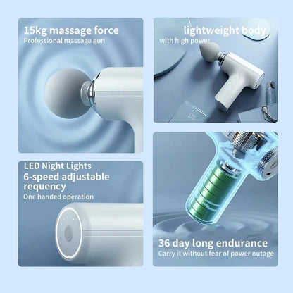 4-in-1 Electric Full Body Massage Gun with LED Light - Full Body Relaxation Electric Massage Gun Sqin Med by Nurse Faye