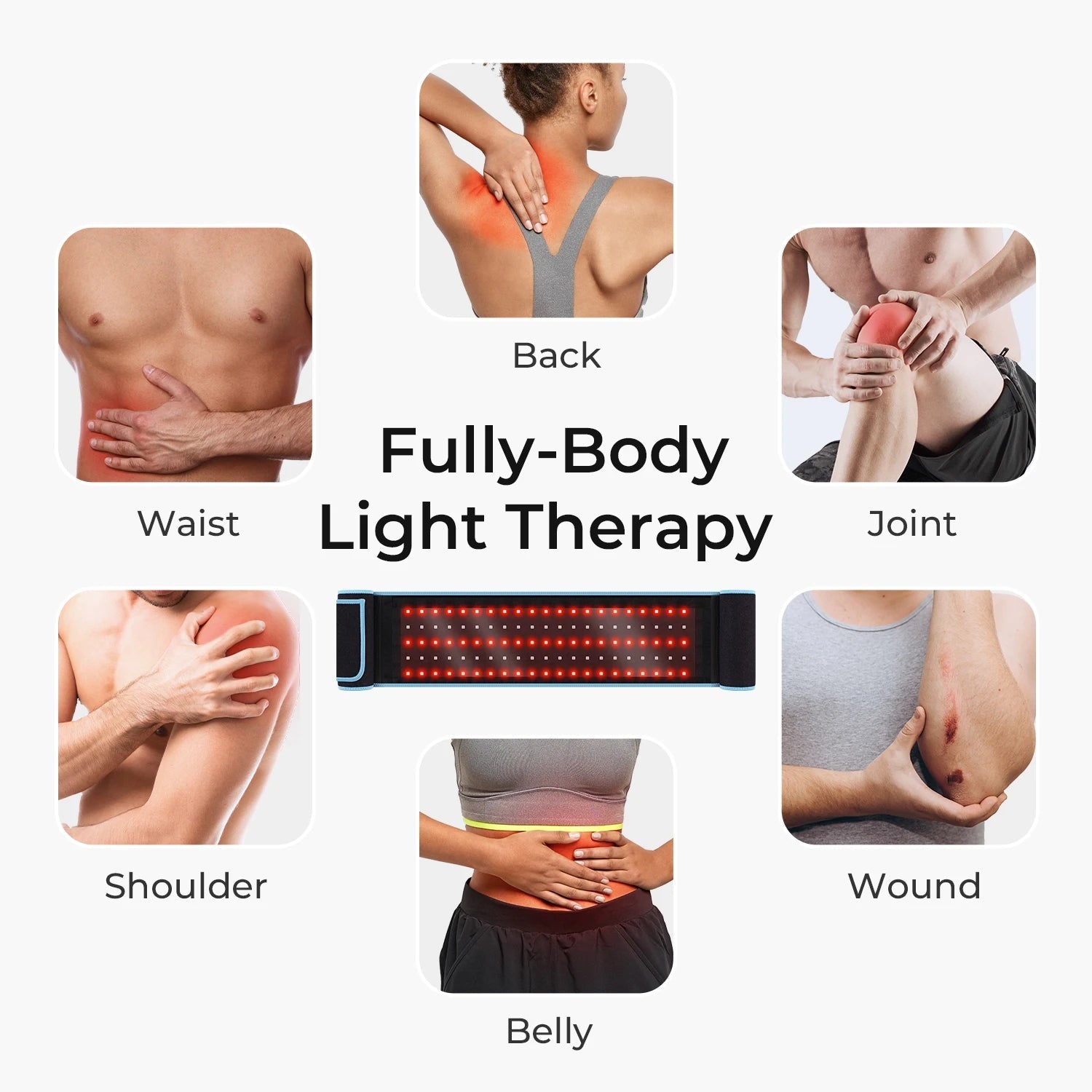 Red Light Health Care Belt  100 LED Infrared Lamp Red Light Therapy Massage Machine For Body Belt Back Waist Heating Sqin Med by Nurse Faye