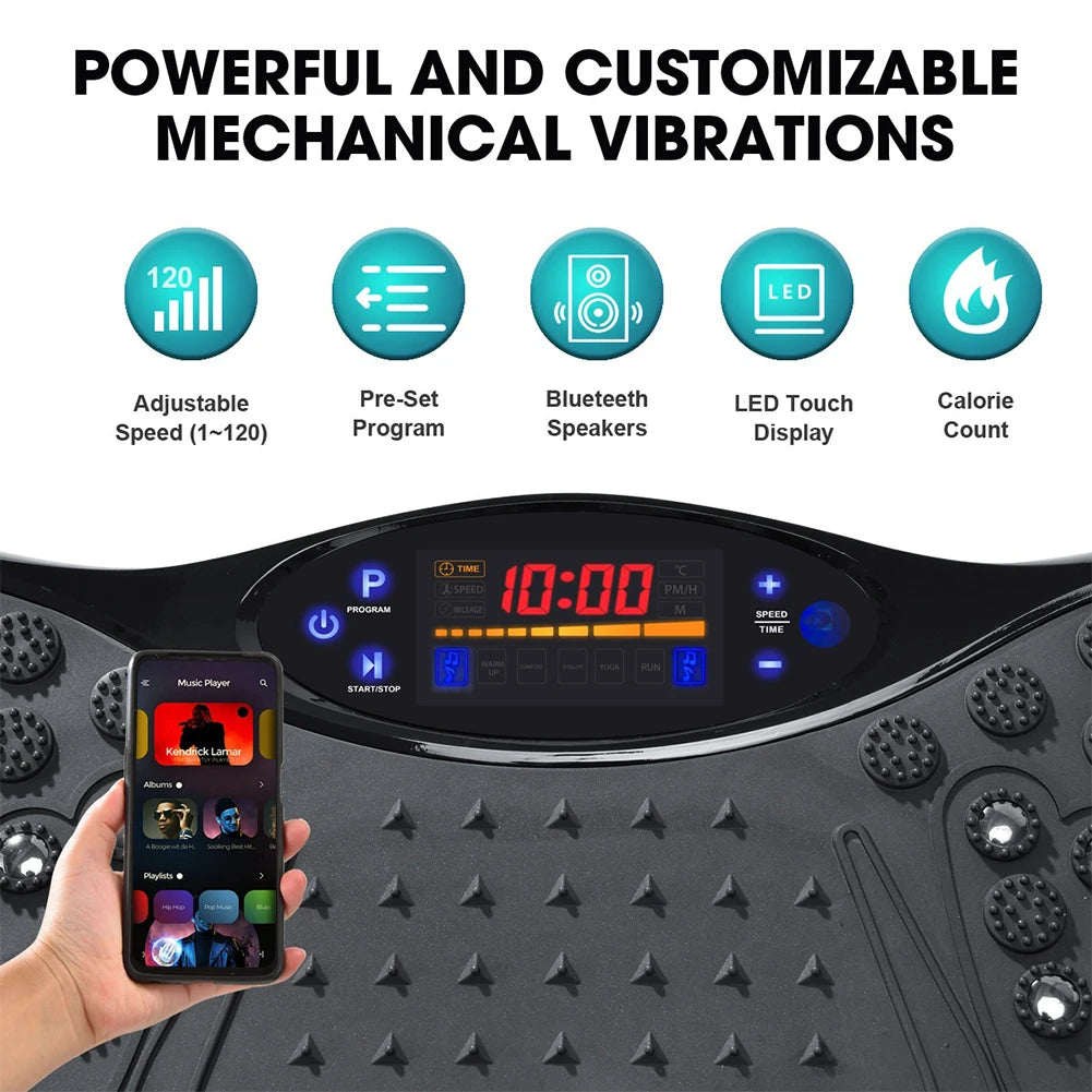 Elite Full-Body Vibration Plate Exercise Machine – Bluetooth Rhythm Shaker & Fat Burner