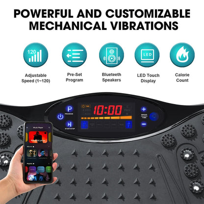 Elite Full-Body Vibration Plate Exercise Machine – Bluetooth Rhythm Shaker & Fat Burner