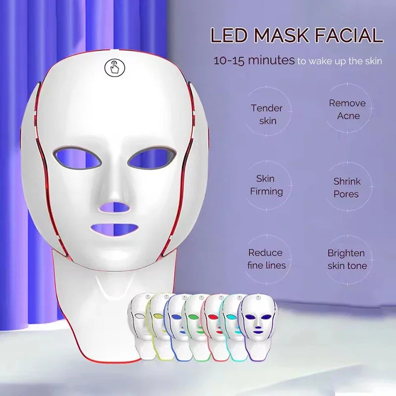 LED Red Light Therapy Mask 7 Colours 192 LED piece
