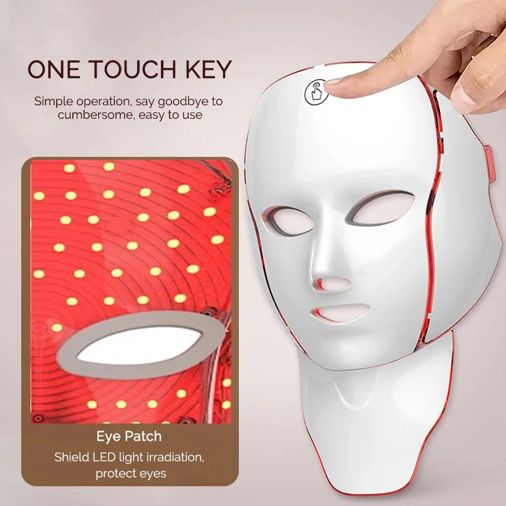 LED Red Light Therapy Mask 7 Colours 192 LED piece