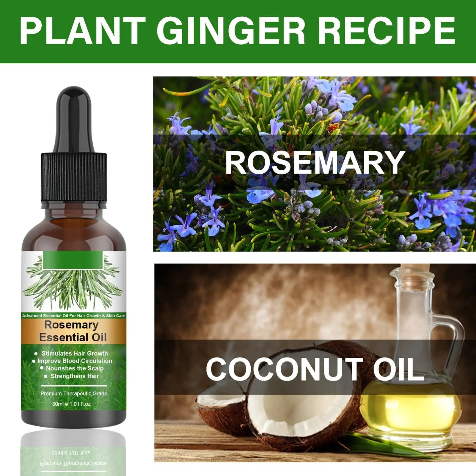 Rosemary Essentiall Oil Hair Growth Products Organic Hair Products Scalp Hair Strengthening Oil For Nourish Shiny Hair Healthy Sqin Med by Nurse Faye